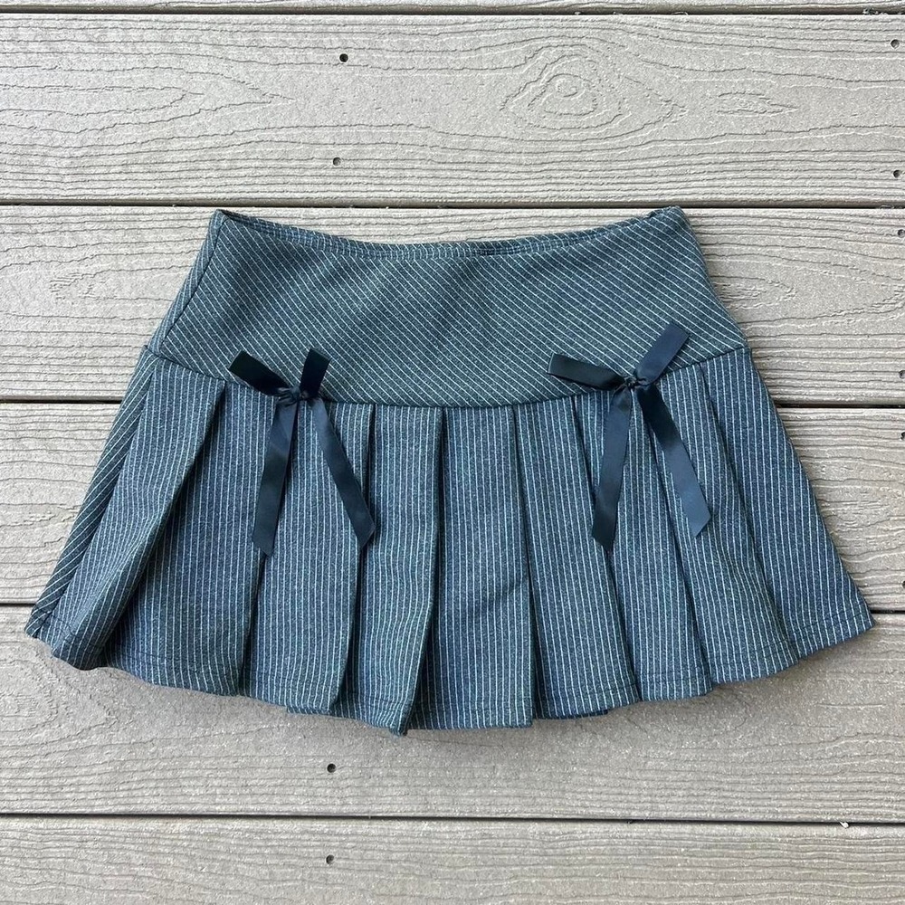 Free Haven Pleated Mini Skirt Skort w/‎ Bows Goth Size Medium